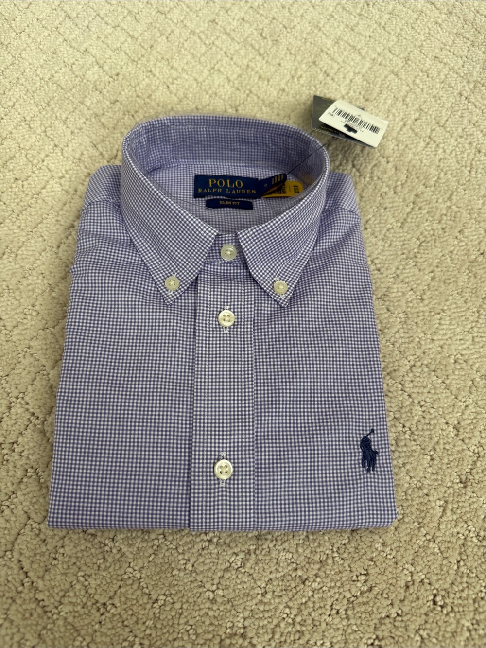 Polo by Ralph Lauren Boys Lilac Gingham Button-Down Shirt